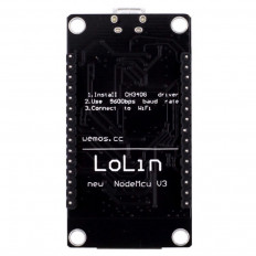 Плата отладочная NodeMCU V3 Lolin, No name ESP8266; UART CH340; Wi-Fi: 802.11 b/g/n; 3,7–20V (3.3V); microUSB