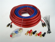 Набор для уст-ки автоусилителя SQ 2.04 FORCAR Комплект силовых кабелей 4 GA(20мм2): 5м. красный, 1м. черный, управл. кабель, 5м. синий держатель пред. miniANL, пред. 80 А, клеммы, RCA кабель, ст
