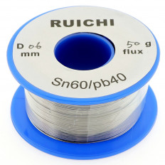 Припой ПОС-60 т 0,6мм 50гр RUICHI с канифолью