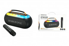 Колонка портативная BP23 Spring speaker with microphone, черный BOROFONE Выходная мощность 2*8Вт; Bluetooth, USB, micro SD, AUX; Встроенный АКБ 1200mAh;