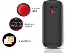 Мобильный телефон Texet TM-B322 черный-красный