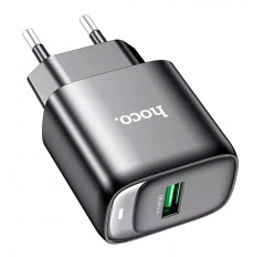 Сетевое зарядное устройство с выходом USB, 3.0А, черный, C140A Smart, поддержка QC3.0; уп.36/216шт. HOCO Поддержка быстрой зарядки QC3.0/2.0+Huawei FCP,Samsung AFC; Uвх=100-240VAC; Uвых=3.6–6.5V/3A, 6.6–9V/ 2A, 9.1–12 V/1.5А, 18W;