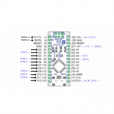 Плата отладочная NANO v.3, miniUSB, не распаянная No name ATmega328, Рабочее напряжение: 5V; 14 цифровых портов ввода / вывода (6 поддерживают ШИМ)/Flash память: 32 Kb