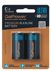 Элемент питания LR14/C/343 ULTRA GoPower 1.5В;щелочные; блистер 2/12/192 (цена за 1 эл. питания)