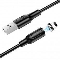 Кабель USB-Lightning, 1.0м, для зарядки , чёрный, (BX41) BOROFONE 2.4A, для зарядки, ПВХ (PVC), магнитный