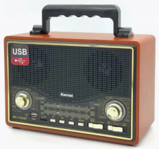 Радиоприемник M-D1706BT УКВ 87.5,0-108.0МГц/АМ 530-1600кГц/СВ 7-16,МГц; Bluetooth; USB, SD.AUX; Питание от встроенного аккумулятора. Зарядка от сети 220В
