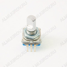 Энкодер а/м 5 pin с кнопкой (20) (R26) Вал 15 мм, металл, лыска, крепеж п/гайку