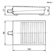 Кнопка-педаль SB008-4 (15A; 250VAC) метал. с проводом 0.13м RUICHI 1НО+1НЗ
