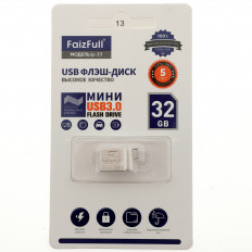 Карта Flash USB 32 Gb (U77-32) FaizFull миниатюрная; USB 2.0