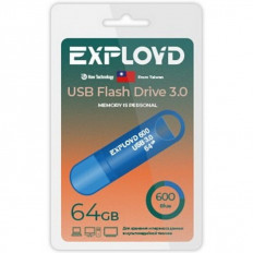 Карта Flash USB 64 Gb (600 Blue) EXPLOYD с колпачком; USB 3.0