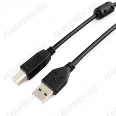 Шнур USB A шт/USB B шт 3.0м (CCF-USB2-AMBM-10) экранированный, черный CABLEXPERT с ферритовым фильтром