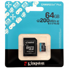 Карта MicroSDXC 64Gb (Class 10) Canvas A2 U3 V30 200Mb/s + SD adapter