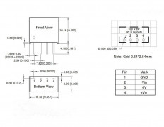 Модуль DC/DC B1212S-1WR3 SIP4 MORNSUN Uвх: 10.8...13.2V; Uвых: 12V; Iвых: 0.083А; Pвых.: 1W; 4-pin