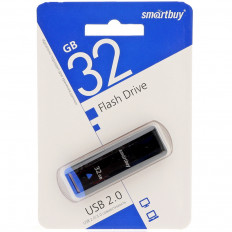 Карта Flash USB 32 Gb (Easy Black) SMART BUY с колпачком; USB 2.0