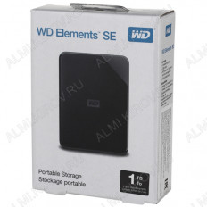 Внешний HDD ELEMENTS PORTABLE WDBEPK0010BBK-WESN черный WD 1Tb, USB 3.0, корпус пластик, скоросто передачи данных 5Гбит/сек