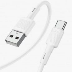 Кабель USB-Type-C, 1.0м, для зарядки и передачи данных, белый, (X83) HOCO 2.4A, ПВХ (PVC), ...