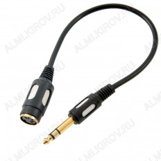 Шнур DIN-5pin гн/6.35 шт стерео 0.3м (5-150 0.3) PREMIER Plastic-Gold