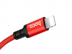 Кабель USB-Lightning, 1.0м, для зарядки и передачи данных, красный и черный, (X14)