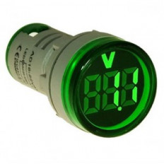 Вольтметр цифровой DMS-133 цвет свечения зеленый (круглый дисплей) RUICHI напряжение (АС) - 20...500 В; диаметр посадочного отверстия 22мм