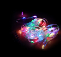 Гирлянда адресная "Роса" 5м, RGB, провод прозрачный, WS2812b USB с приложением и пультом GIANT4 светодиоды - 50шт 5V, IP20