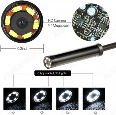 Эндоскоп OT-SME14 с microUSB/TYPE-C камерой (Длина зонда 2м) ОРБИТА для ОС Андроид и PC.; разрешение видео/фото 1280х720; увеличение; угол обзора камеры 70гр.; LED подсветка