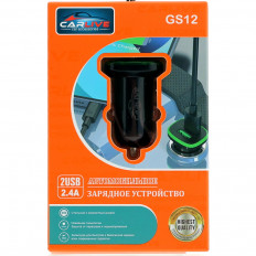 Автомобильное зарядное устройство с выходом 2*USB, 2.4A, черный, GS12; MRM-POWER Uвх=12-24V; Uвых=DC5V/2.4A