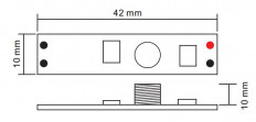 LED Микродиммер, 12/24/36V, 36/76/108W, 1*3А, сенсорный, SR-2901S (000791) SWG размеры: 42*10*10мм; 1 канал; включение-выключение, диммирование по нажатию; для профилей h внутр=7-12мм