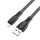 Кабель USB-Lightning, 1.0м, для зарядки и передачи данных, чёрный, (BX85) BOROFONE 2.4A, ПВХ (PVC), плоский кабель