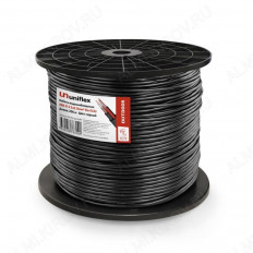Кабель видеонаблюдения КВК-П-2+2x0.75 OUTDOOR (для наружн.прокладки) UNIFLEX Черный; Cu1*0,35; CCA64%; PVC2,0 + 2 CCA*7*0,25; PE7,8 (200м в бухте)