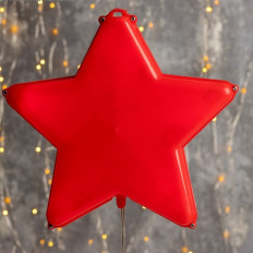 Фигура "Звезда красная ёлочная" Красный 3612423 Luazon Lighting светодиодная; 20Х20 см, пластик, 3 метра провод 240V