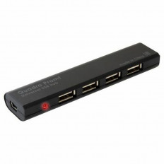 Разветвитель USB на 4 USB-порта Quadro Promt DEFENDER USB 2.0; длина кабеля 0.82 м; токовая защита портов USB; разъем для внешнего блока питания