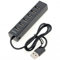 Разветвитель USB на 7 USB-портов черный PF-H035 PERFEO USB 2.0;