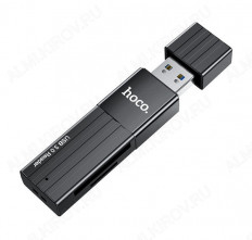Card Reader HB20, черный HOCO USB3.0; поддержка: microSD;