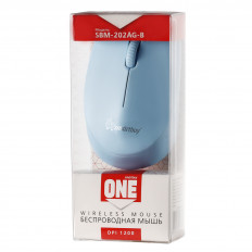Мышь беспроводная ONE SBM-202AG-B голубая Smartbuy беспроводная; 1200dpi; 3 кнопоки + колесо-кнопка; питание AA*1 шт.