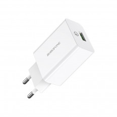 Сетевое зарядное устройство с выходом USB, 3.0А, 18W, белый, BA21A, с кабелем USB-Type-C, поддержка