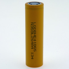 Аккумулятор 18650 (3.7V, 25A 2500mAh) (HE4) с плоским положительным контактом LG LiIo; 18.5*68,1мм; без защиты (цена за 1 аккумулятор)