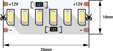 Лента светодиодная SWG4240-12-24-NW-M (009254) белый нейтральный 12V 24W/m 3014*240 SWG IP20; 240 LED/м; 2000Lm/м; ширина 10мм; скотч 3М