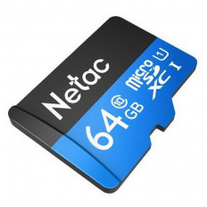 Карта MicroSDXC 64Gb (Class 10) P500 Standard 90Mb/s NETAC USB 2.0