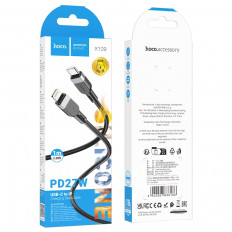 Кабель Type-C-Lightning, 1.0м, X109 Energy, для зарядки и передачи данных, черный,
