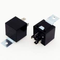 Реле HLS-CMA3-DC12V-C-D1 Тип 26 12VDC 1C(SPDT) 40A He Li Shun 28*28*25.5(41.5)mm; авто.; встроен диод 1N4007; фланец съемный металлический