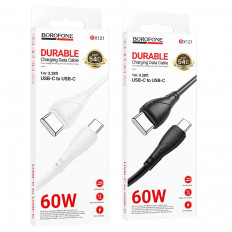 Кабель Type-C-Type-C, 1.0м, BX121 Energy белый, для зарядки и передачи данных, 60W