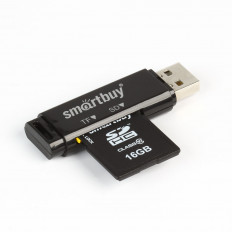 Card Reader SBR-715-K черный Smartbuy USB2.0; поддержка SD, microSD,microSDHC, microSDXC