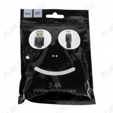 Кабель USB-Lightning, 1.0м, для зарядки и передачи данных, чёрный, (X13) HOCO 2.0A, ПВХ (PVC), ...