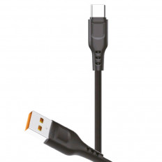 Кабель USB-Type-C, 1.0м, для зарядки и передачи данных, чёрный, (GP01T) GoPower 2.1A, ПВХ (PVC), ...