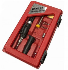 Газовый паяльник DAYREX-24 DAYREX объем баллона 5 мл, время горения 40 мин, пьезоподжиг, сменные насадки