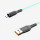 Кабель USB-Lightning, 1.0м, для зарядки , голубой, (D18L) DENMEN 2.4A, для зарядки, нейлон, магнитный