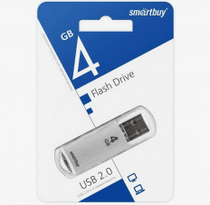 Карта Flash USB 4 Gb (V-Cut) серебро