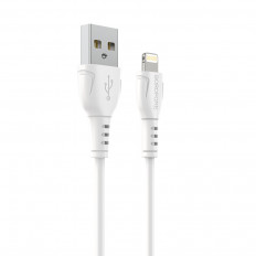 Кабель USB-Lightning, 1.0м, для зарядки и передачи данных, белый, (BX51Triumph) BOROFONE 2.4A, ПВХ (PVC), ...