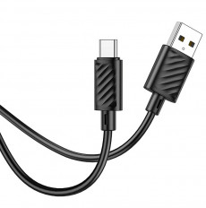 Кабель USB-Type-C, 1.0м, для зарядки и передачи данных, чёрный, X88 Gratified HOCO 2.4A, ПВХ (PVC), ...