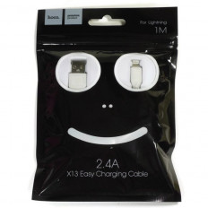 Кабель USB-Lightning, 1.0м, для зарядки и передачи данных, белый, (X13) HOCO 2.0A, ПВХ (PVC), ...